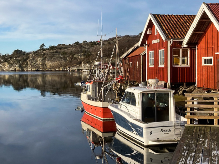 Vstra bryggan, Nordkoster, en stilla, frostig morgon