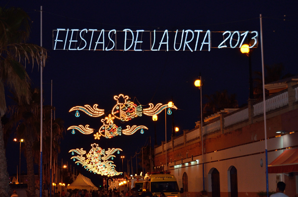 Ljusdekorationer, Fiestas de la Urta, Rota.